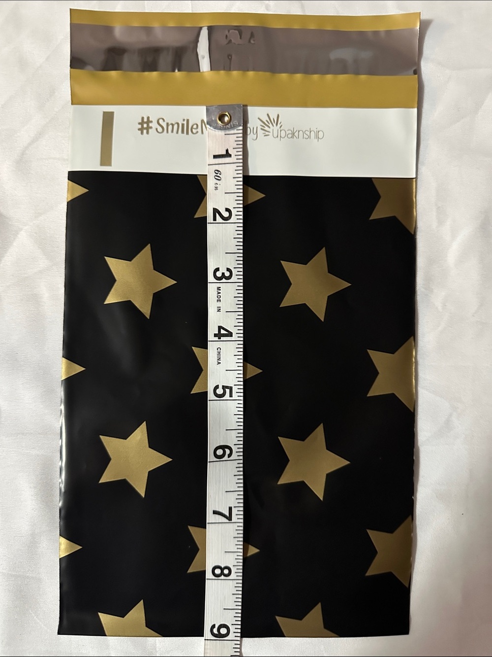 Black and Gold Star Poly Mailers 6x9 Shipping Bags 30 Pack - Picture 5 of 5